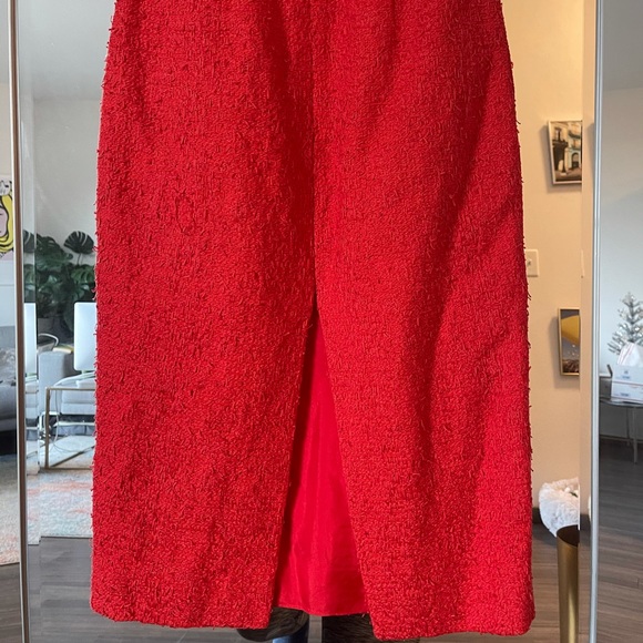 Oscar de la Renta Vintage Red Tweed Shift Dress 6 - Picture 4 of 6